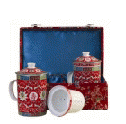 Traditional Red Infuser Tea Mugs